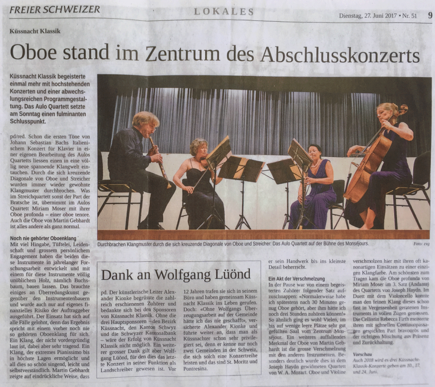 Oboe stand im Zentrum des Abschlusskonzerts